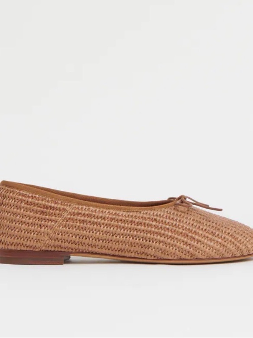 Mansur Gavriel Raffia Dream Ballerina Flats in CaramelRaffia - Picture 3 of 4